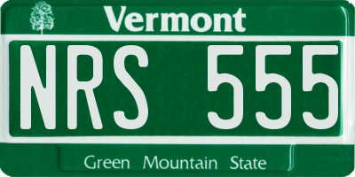VT license plate NRS555