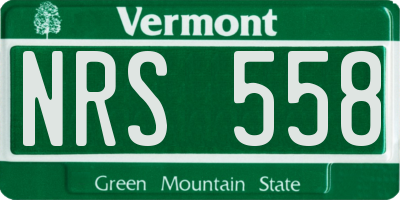 VT license plate NRS558