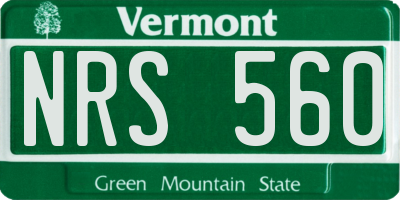 VT license plate NRS560