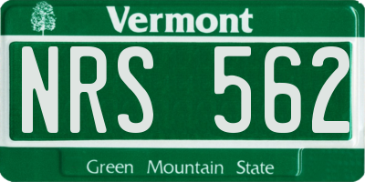 VT license plate NRS562