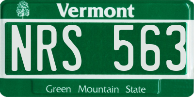 VT license plate NRS563