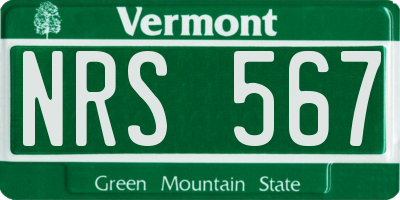 VT license plate NRS567