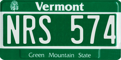 VT license plate NRS574