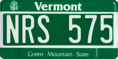 VT license plate NRS575