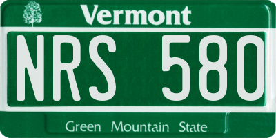 VT license plate NRS580