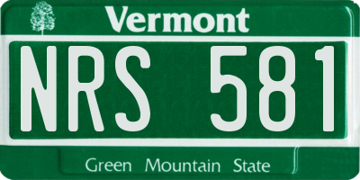 VT license plate NRS581