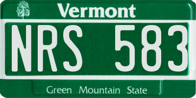 VT license plate NRS583