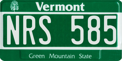 VT license plate NRS585