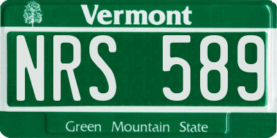 VT license plate NRS589