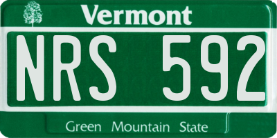 VT license plate NRS592