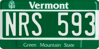 VT license plate NRS593