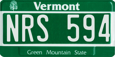 VT license plate NRS594