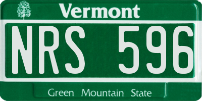 VT license plate NRS596