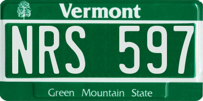 VT license plate NRS597