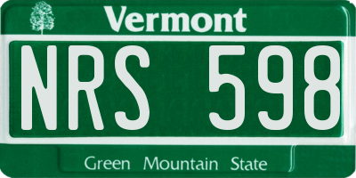 VT license plate NRS598