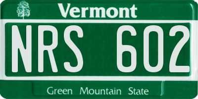 VT license plate NRS602