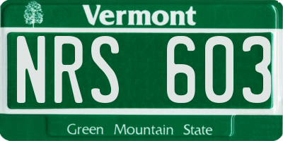 VT license plate NRS603