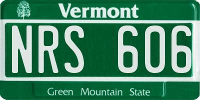 VT license plate NRS606
