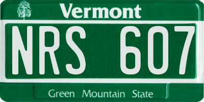 VT license plate NRS607