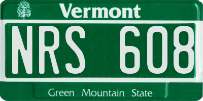 VT license plate NRS608