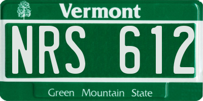 VT license plate NRS612