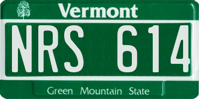 VT license plate NRS614