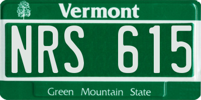 VT license plate NRS615