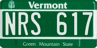 VT license plate NRS617