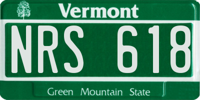 VT license plate NRS618