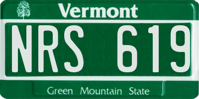 VT license plate NRS619