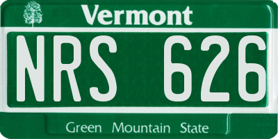 VT license plate NRS626