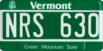VT license plate NRS630