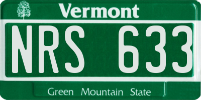 VT license plate NRS633