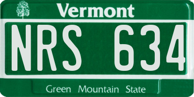 VT license plate NRS634