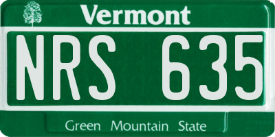VT license plate NRS635