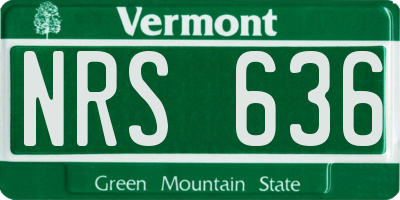 VT license plate NRS636