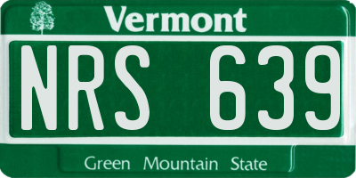 VT license plate NRS639