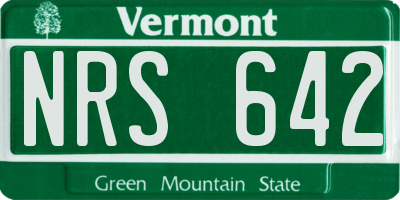 VT license plate NRS642