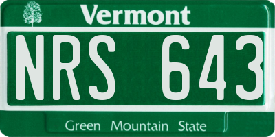 VT license plate NRS643