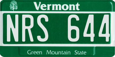 VT license plate NRS644