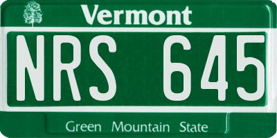 VT license plate NRS645