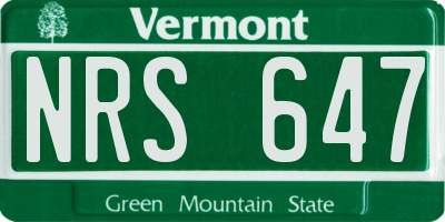 VT license plate NRS647