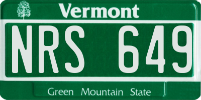 VT license plate NRS649