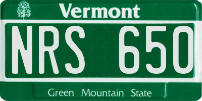 VT license plate NRS650