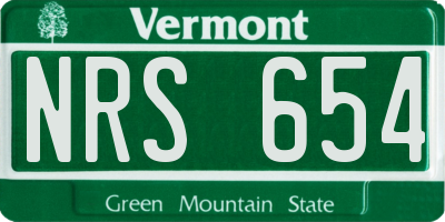 VT license plate NRS654