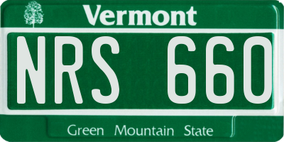 VT license plate NRS660
