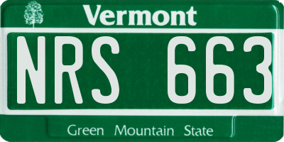 VT license plate NRS663