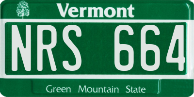 VT license plate NRS664