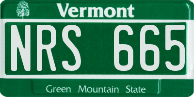 VT license plate NRS665
