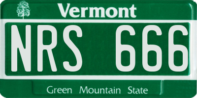 VT license plate NRS666